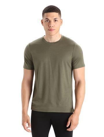 Men's Icebreaker Merino Tech Lite II Short Sleeve Tee T Shirts Loden | CA 1780RVDW